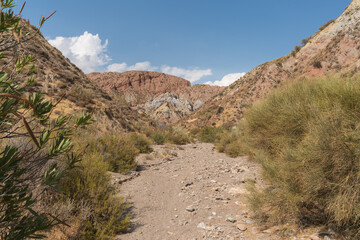 mountainous and eroded landscape in southern Spain