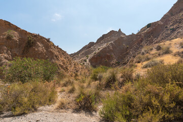mountainous and eroded landscape in southern Spain