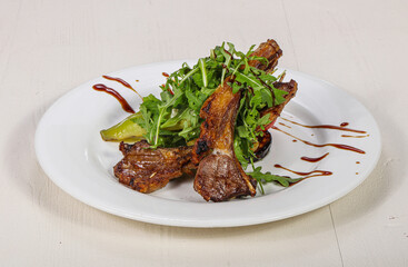 Grilled rack of lamb barbeque
