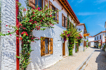 Sigacik Village street  view. Sigacik is populer tourist attraction in Turkey.