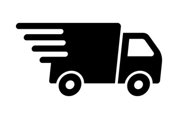 Fast shipping delivery truck flat icon for apps and websites © FourLeafLover