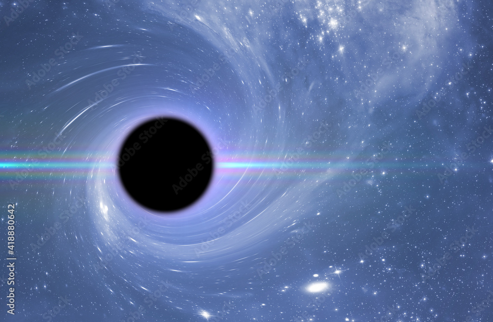 Poster black hole in outer space, abstract science fantasy deep stars of universe, elements of this image f