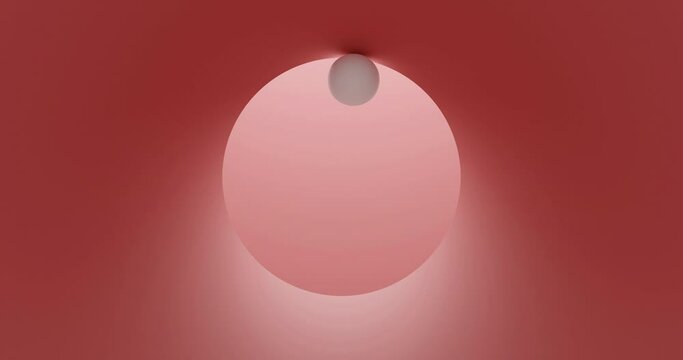 3D Render of white sphere rotating in orange tube