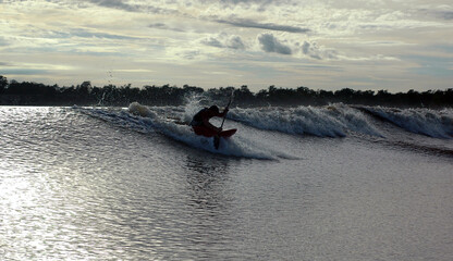 kayaking on the amazon river  wave 