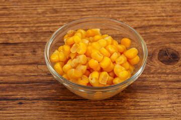 Sweet corn seeds in the bowl