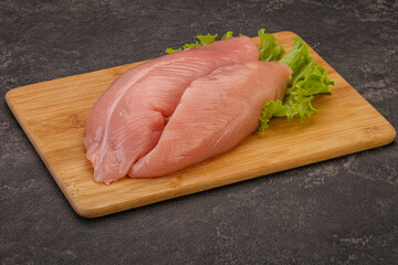 Raw turkey breast for cooking