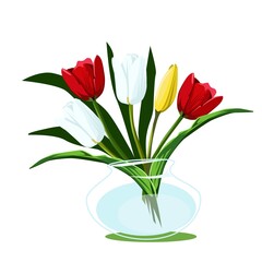 Tulips in a glass vase