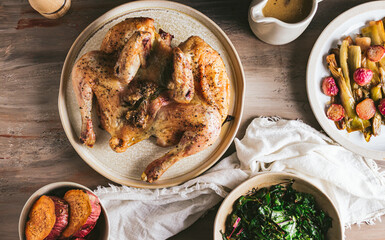 Spatchcock Chicken Dinner