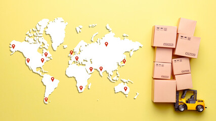 Courier concept for delivering goods and cargo around the world