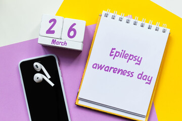 Purple Day, Epilepsy awareness day of Spring month calendar march