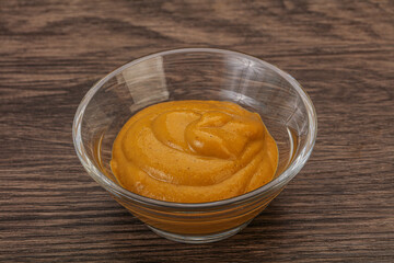 Mustard sauce in the bowl