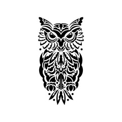 Owl owls from the patterns of Samoa. Isolated on white background. Vector