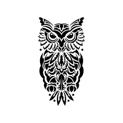 Owl owls from the patterns of Samoa. Isolated on white background. Vector
