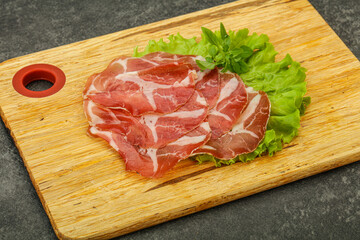 Smoked pork neck slices snack
