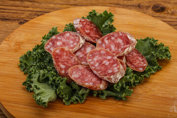 Iberian pork Fuet sausage slices