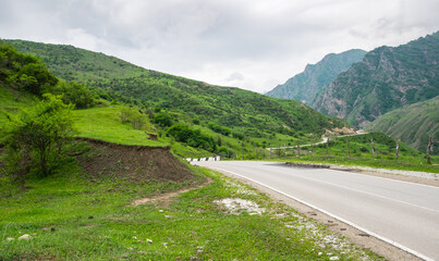 Fototapeta na wymiar Cherek gorge in the Caucasus mountains in Russia