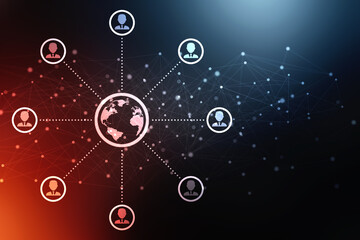 2d illustration Business Network concept