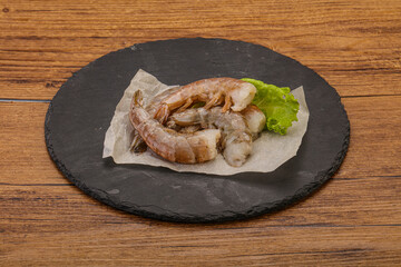 Raw tiger prawn for cooking