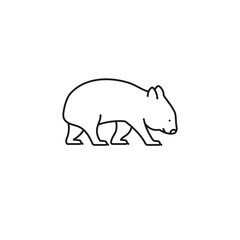 Wombat vector line icon