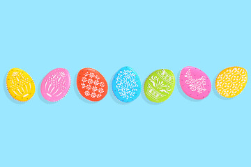 . Easter decoration, freshly baked gingerbread in the form of Easter eggs. Easter holiday card.