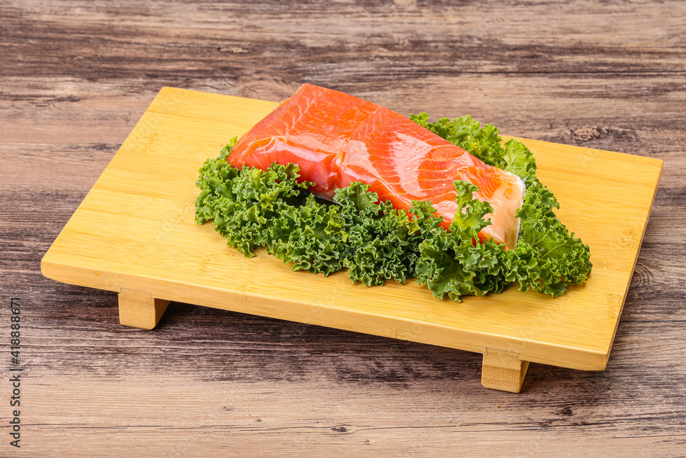 Wall mural salmon fillet slice for cooking