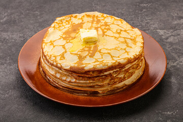 Stack of Russian traditonal pancakes