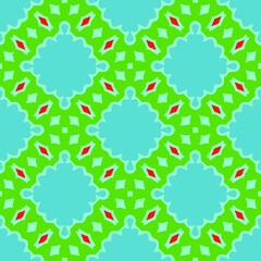  Seamless pattern with symmetric geometric ornament.
