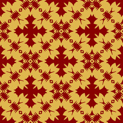  Seamless pattern with symmetric geometric ornament.
