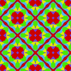  Seamless pattern with symmetric geometric ornament.
