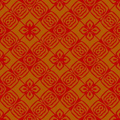  Seamless pattern with symmetric geometric ornament.
