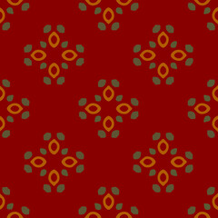  Seamless pattern with symmetric geometric ornament.
