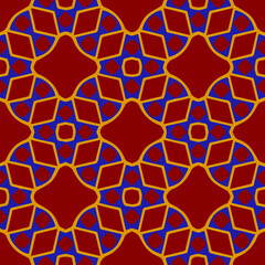  Seamless pattern with symmetric geometric ornament.
