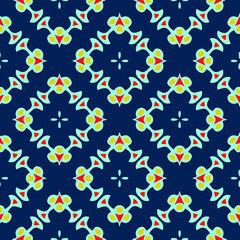  Seamless pattern with symmetric geometric ornament.
