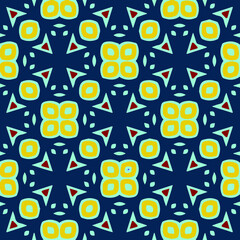  Seamless pattern with symmetric geometric ornament.
