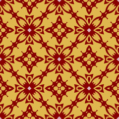  Seamless pattern with symmetric geometric ornament.
