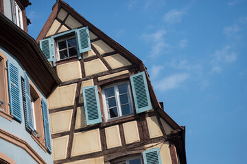retail of traditional medieval architecture in Colmar - France