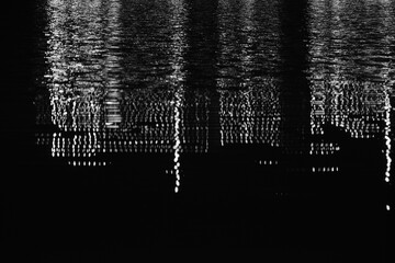 Abstract Black and white dynamic motion lights depicting technology and science in the developing world