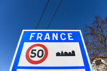 Fototapeta premium Frontiere France français française europe union signalisation