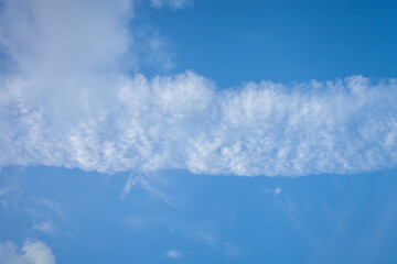 Contrails or vapor trails on a blue sky