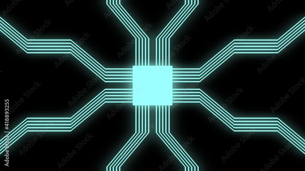 Poster processor with loops on a black background. 4k footage for your project.