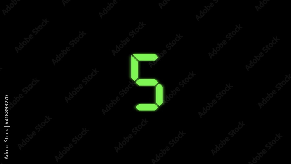 Poster countdown of electronic digits from 10 to 0. 4k footage for your project.