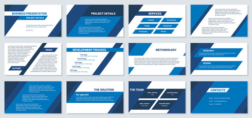 Business presentation design template powerpoint. Modern corporate document.