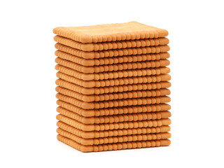Stack of butter biscuits isolated on white