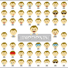 男性　表情　バリエーション　イラスト　セット