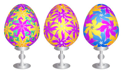 Set of colorful easter eggs.