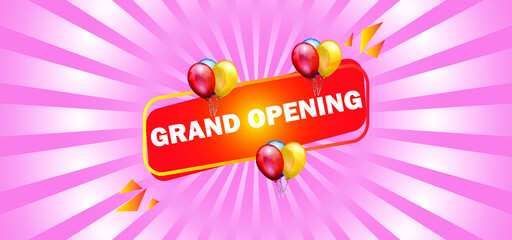 grand opening vintage pink sunburst background