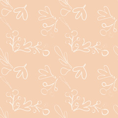 Seamless Pattern of Stylized Floral Elements.