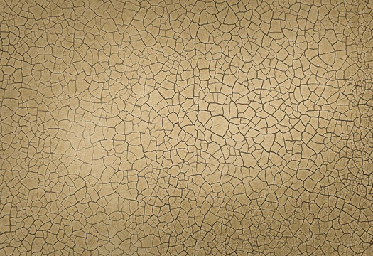The ground has cracks in the top view for the background or graphic design with the concept of drought and death