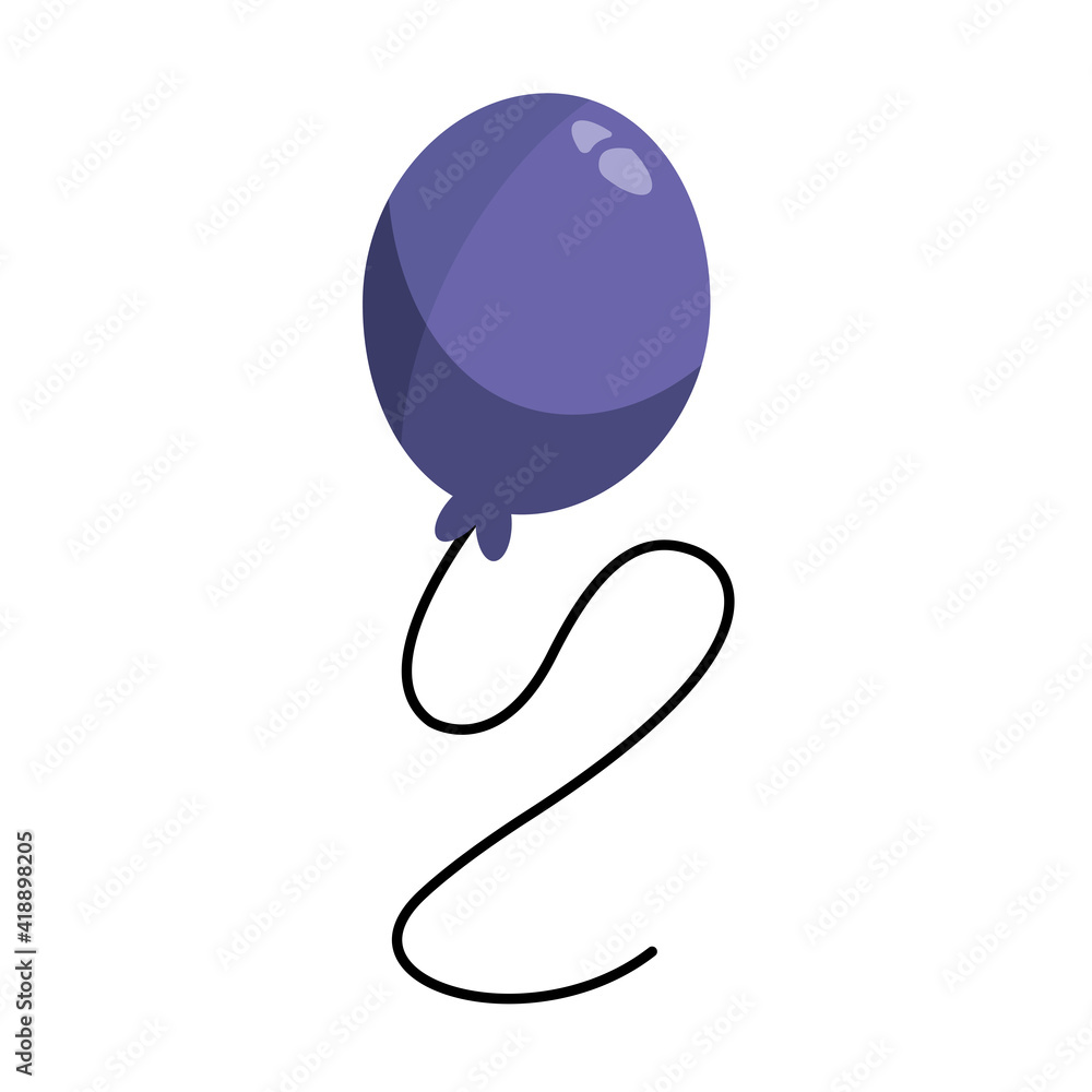 Sticker purple balloon helium