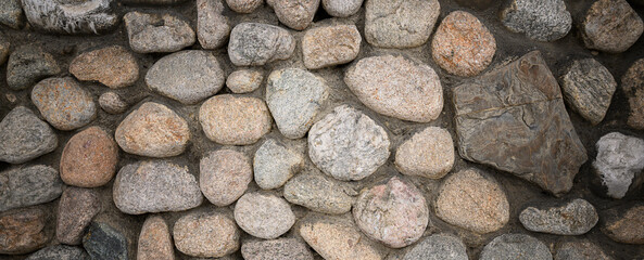 Stone Wall Background round grey banner